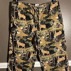Men's Camouflage Deer Print Lounge XL Flannel Pants W/Pockets